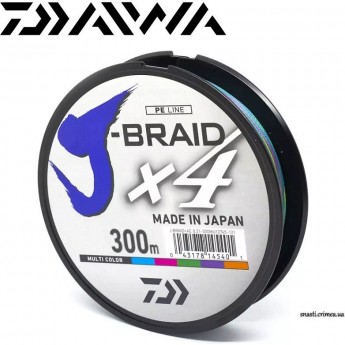 Шнур DAIWA J-Braid X4E 300м 0,21мм Multi Color Шнур DAIWA J-Braid X4E 300м 0,21мм Multi Color